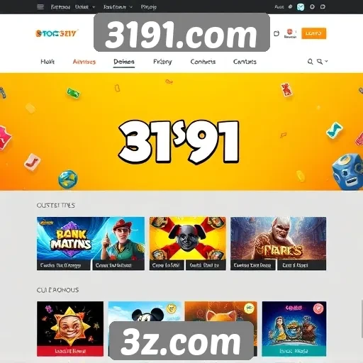 Análise da interface do site de jogos 3191.com